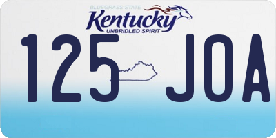 KY license plate 125JOA