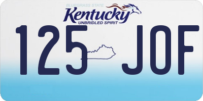KY license plate 125JOF
