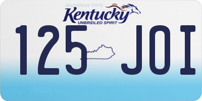 KY license plate 125JOI