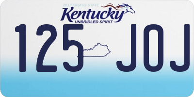 KY license plate 125JOJ