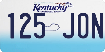 KY license plate 125JON
