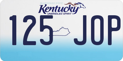KY license plate 125JOP