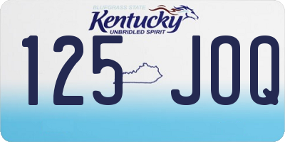 KY license plate 125JOQ