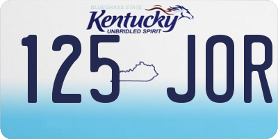 KY license plate 125JOR