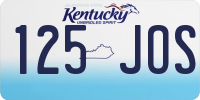 KY license plate 125JOS