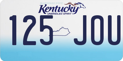 KY license plate 125JOU
