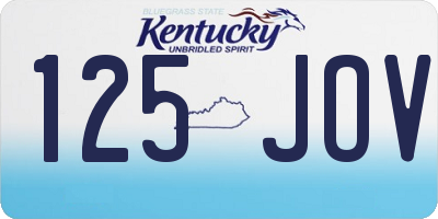 KY license plate 125JOV