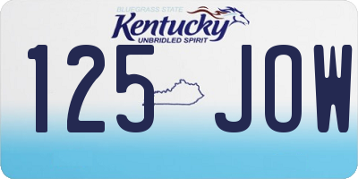 KY license plate 125JOW