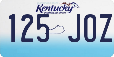 KY license plate 125JOZ