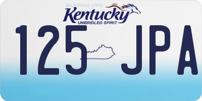 KY license plate 125JPA
