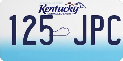 KY license plate 125JPC