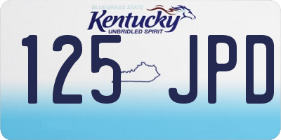 KY license plate 125JPD