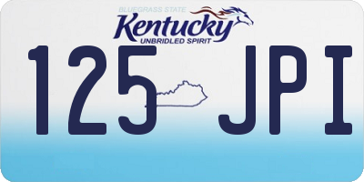 KY license plate 125JPI
