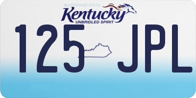 KY license plate 125JPL