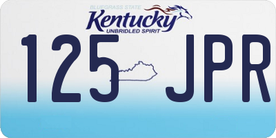 KY license plate 125JPR