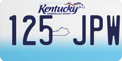 KY license plate 125JPW