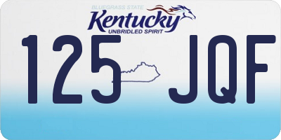 KY license plate 125JQF