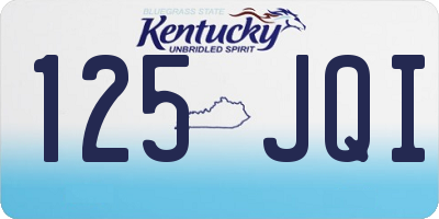 KY license plate 125JQI