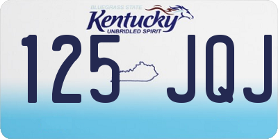 KY license plate 125JQJ