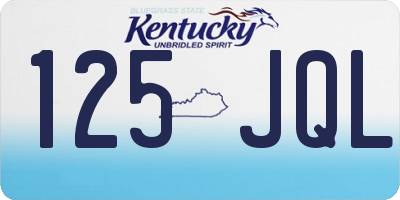 KY license plate 125JQL