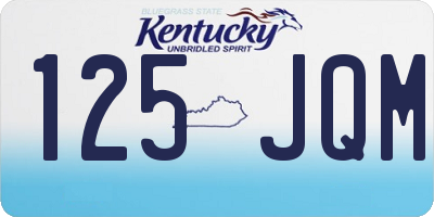 KY license plate 125JQM
