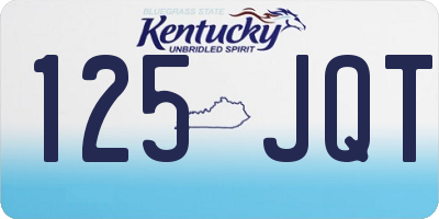 KY license plate 125JQT