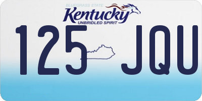 KY license plate 125JQU