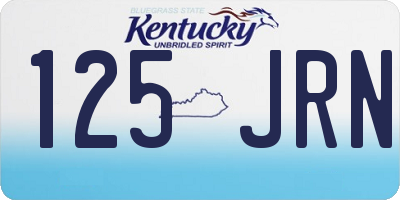 KY license plate 125JRN
