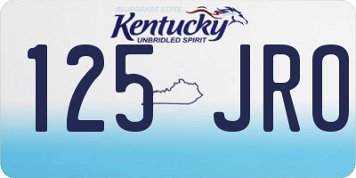 KY license plate 125JRO