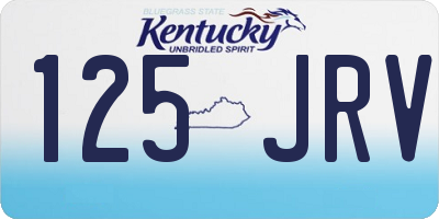 KY license plate 125JRV