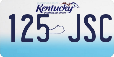 KY license plate 125JSC