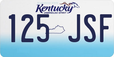 KY license plate 125JSF