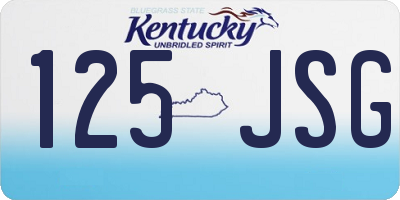 KY license plate 125JSG