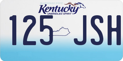 KY license plate 125JSH