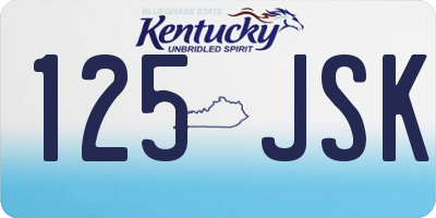 KY license plate 125JSK
