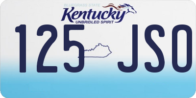 KY license plate 125JSO