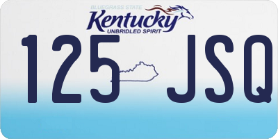 KY license plate 125JSQ