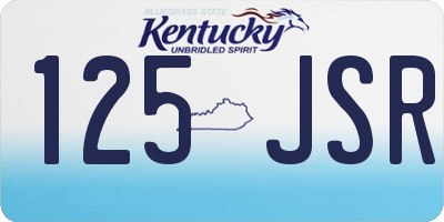 KY license plate 125JSR