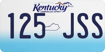 KY license plate 125JSS