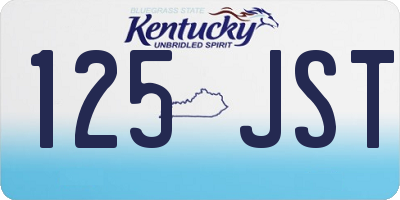 KY license plate 125JST