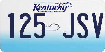 KY license plate 125JSV