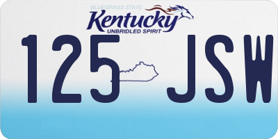 KY license plate 125JSW