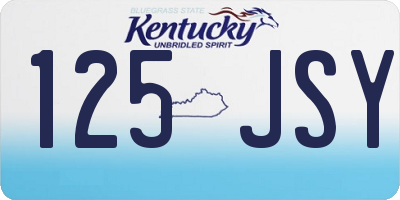 KY license plate 125JSY