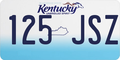 KY license plate 125JSZ
