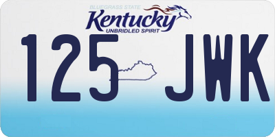 KY license plate 125JWK