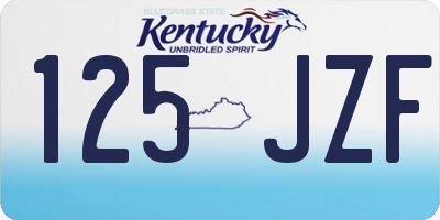 KY license plate 125JZF