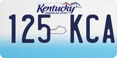 KY license plate 125KCA