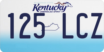 KY license plate 125LCZ