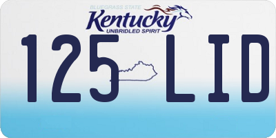 KY license plate 125LID
