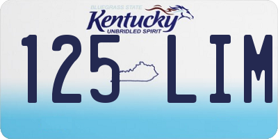 KY license plate 125LIM